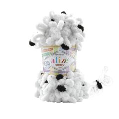 Alize Puffy Color 6450 - bílá, černá