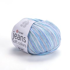 Yarnart Jeans Soft Colors 6203 - tyrkysová, modrá, šedá, bílá
