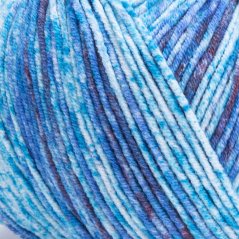 YarnArt Jeans Splash 944 - modrá, bílá, hnědá