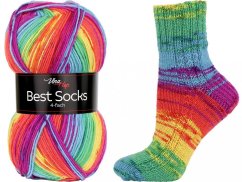 Vlna-Hep Best Socks 4-fach 7074 - duhová
