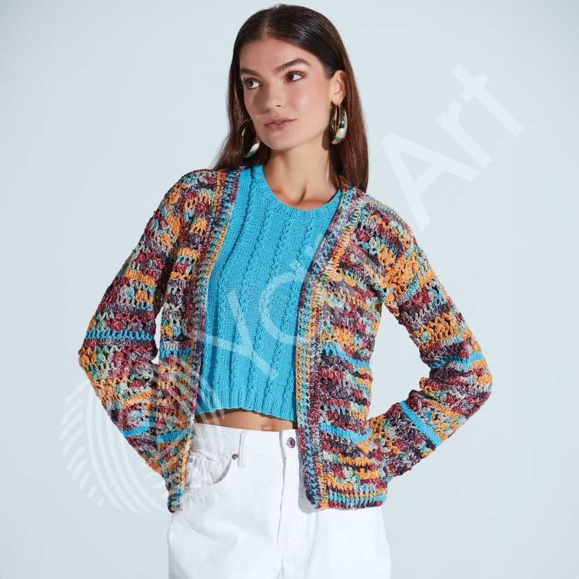 YarnArt Jeans Splash 952 - žlutá, oranžová, modrá, zelená