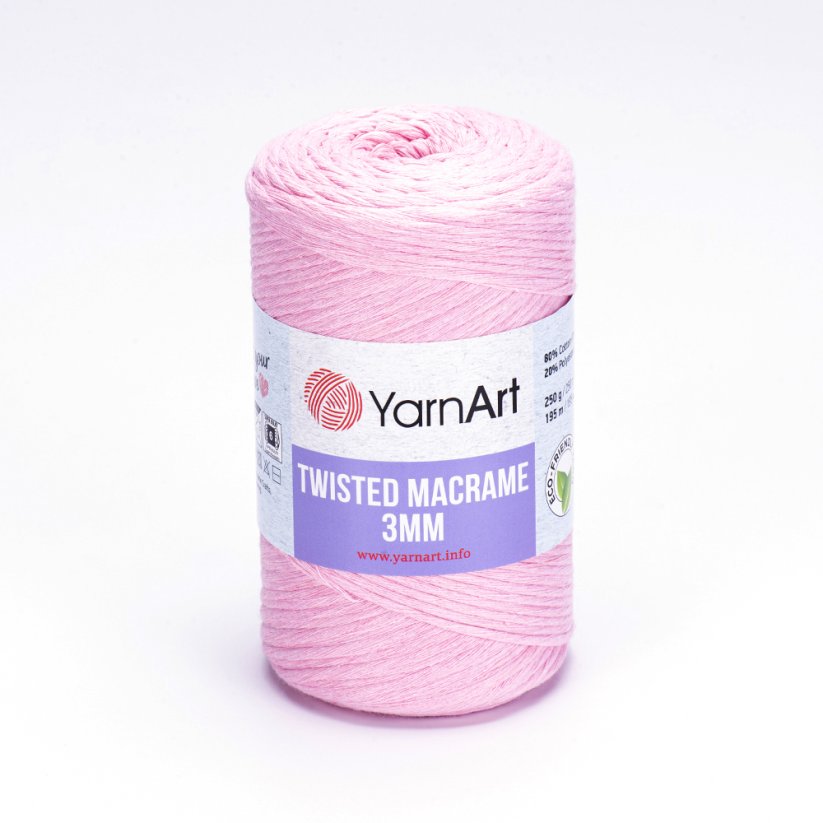 YarnArt Twisted Macrame 3 mm 762 - růžová