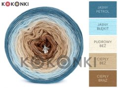 Kokonki Classic B067 Hopeful - světle petrolejová, světle modrá, pudrově béžová, béžová, hnědá