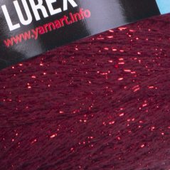 YarnArt Macrame Cotton Lurex 739 - vínová s červenou nitkou