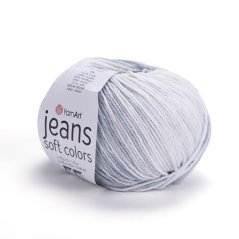 Yarnart Jeans Soft Colors 6208 - šedá, bílá