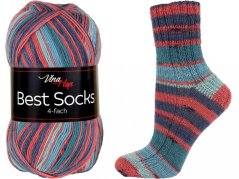 Vlna-Hep Best Socks 4-fach 7355 - odstíny modré, rezavá