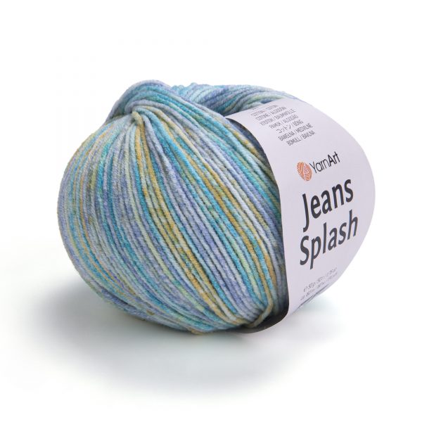 YarnArt Jeans Splash 959 - žlutá, modrá, zelená
