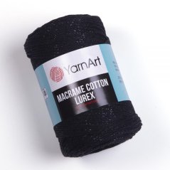 YarnArt Macrame Cotton Lurex 722 - černá s černou nitkou
