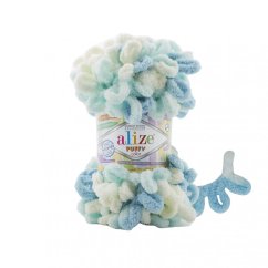 Alize Puffy Color 6461 - smetanová, mint, aqua