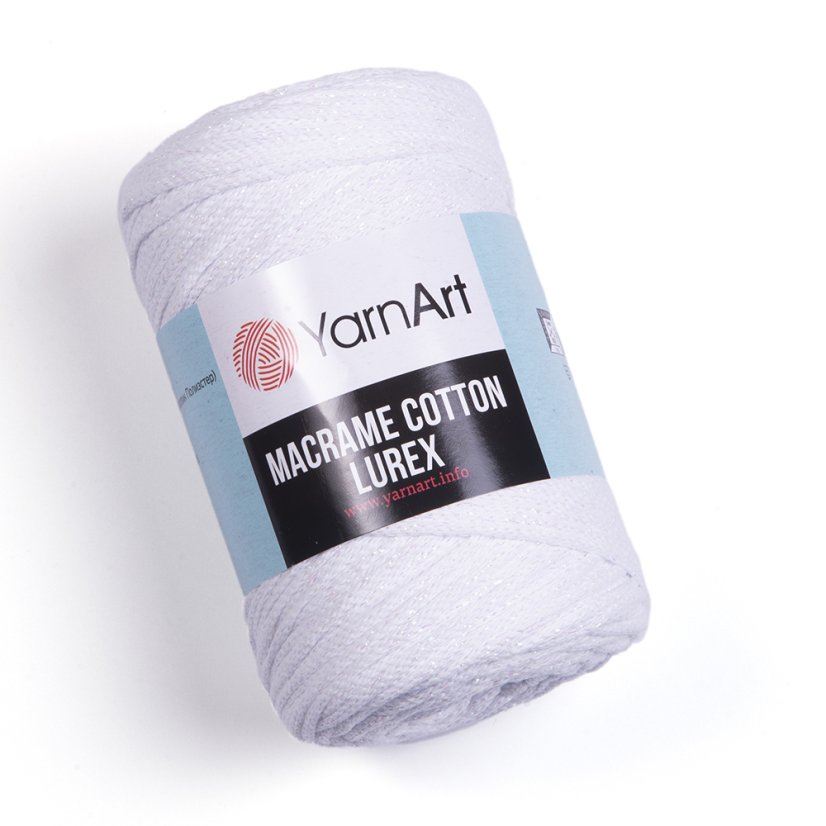 YarnArt Macrame Cotton Lurex 721 - bílá s bílou nitkou