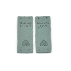 Štítek Made with love - šedomodrá
