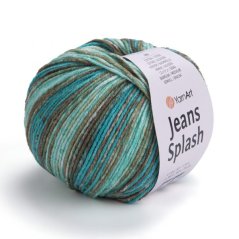YarnArt Jeans Splash 961 - zelená, hnědá, tyrkysová
