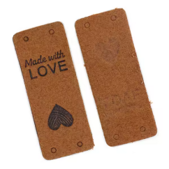 Štítek Made with love - hnědá