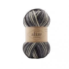 Alize Wooltime 11016 - černá, šedá, bílá