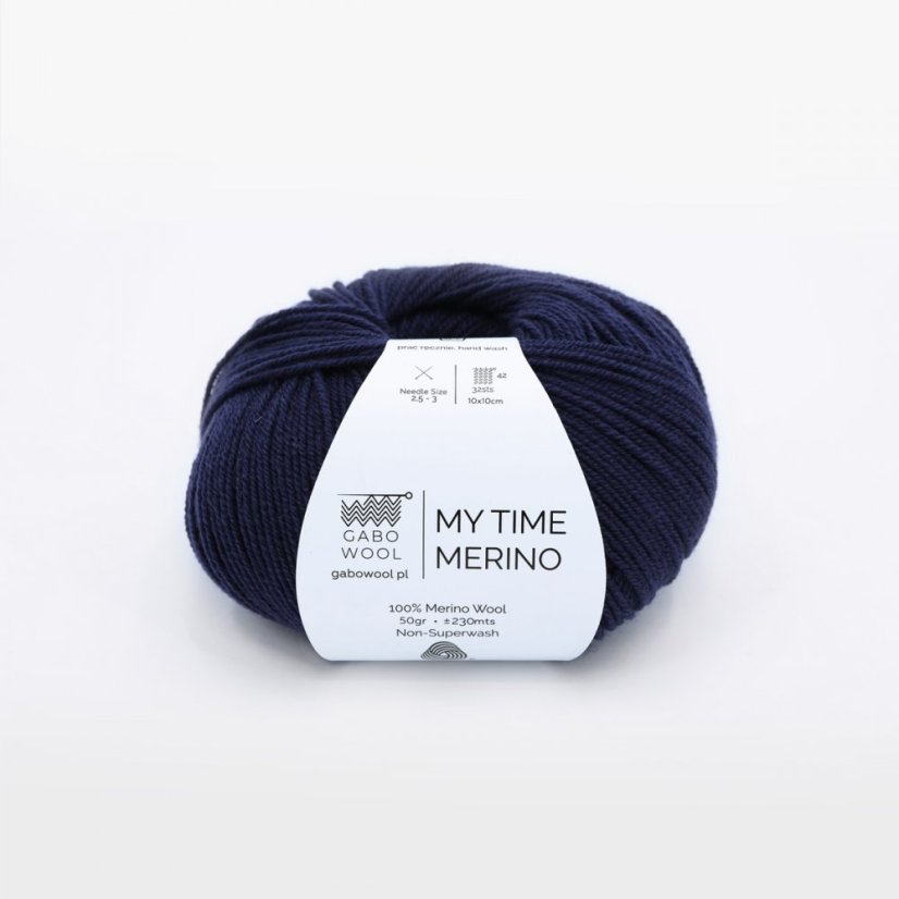 Gabo Wool My Time Merino 938 - dark navy