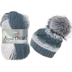 Vlna-Hep Nepál Ombré 7415 - odstíny šedé