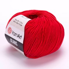 YarnArt Jeans 90 - červená