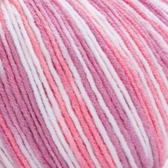 Yarnart Jeans Soft Colors 6206 - růžová, bílá