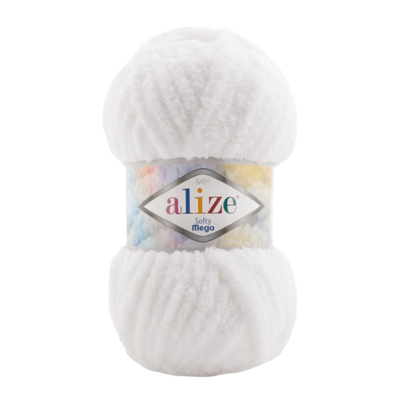 Alize Softy Mega 055 - bílá