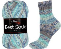 Vlna-Hep Best Socks 4-fach 7302 - modrá, šedá