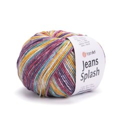 YarnArt Jeans Splash 943 - žlutá, červená, šedá, bílá