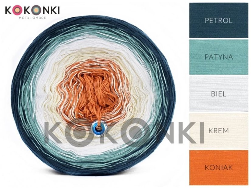 Kokonki Classic B006 Lady D - petrol, patina, bílá, krémová, koňak