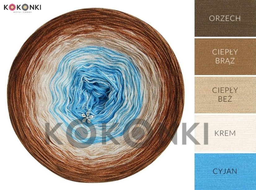 Kokonki Classic A748 - ořech, teplá hnědá, teplá béžová, krémová, tyrkysová