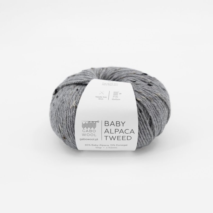 Gabo Wool Baby Alpaca Tweed  T401 - světle šedá