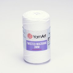 YarnArt Twisted Macrame 3 mm 751 - bílá