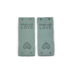 Štítek Made with love - šedomodrá