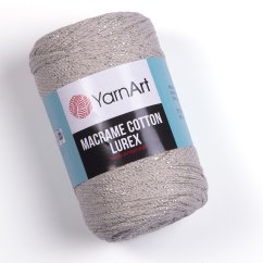 YarnArt Macrame Cotton Lurex 725 - béžová se stříbrnou nitkou