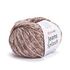 YarnArt Jeans Splash 945 - hnědá, bílá
