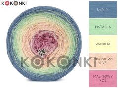 Kokonki Classic B143 French treat - denim, pistácie, vanilka, lososově růžová, malinová růžová