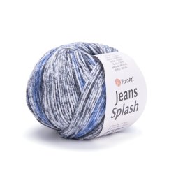 YarnArt Jeans Splash 947 - bílá, modrá, šedá