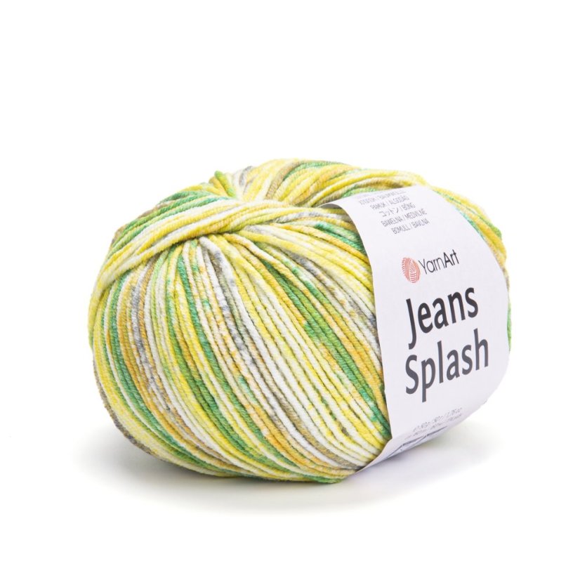 YarnArt Jeans Splash 948 - žlutá, zelená, hnědá
