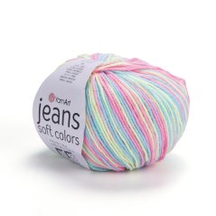 Yarnart Jeans Soft Colors 6204 - růžová, žlutá, modrá