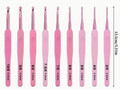 Růžová sada háčků v pouzdře