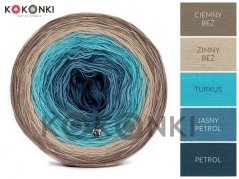 Kokonki Classic A957- tmavá béžová, světlá béžová, tyrkysová, petrolejová, tmavá petrolejová