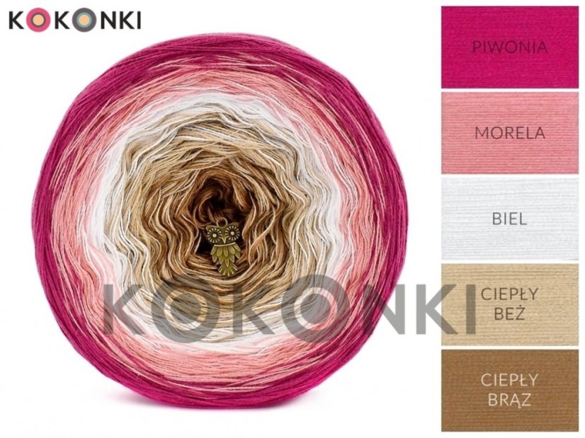 Kokonki Classic B061 Bloosom - pivoňka, meruňka, bílá, béžová, hnědá