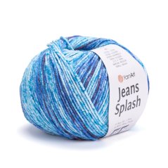 YarnArt Jeans Splash 944 - modrá, bílá, hnědá