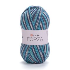 YarnArt Forza 2514 - tyrkysová, modrá, bílá