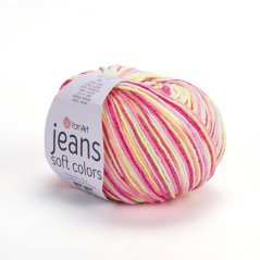 Yarnart Jeans Soft Colors 6214 - růžová, žlutá, bílá
