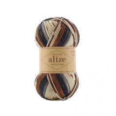 Alize Wooltime 11024 - krémová, hnědá, šedá, černá