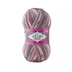 Alize Superwash Comfort 7707 - šedá, růžová, bílá