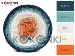 Kokonki Classic B006 Lady D - petrol, patina, bílá, krémová, koňak