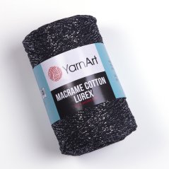 YarnArt Macrame Cotton Lurex 723 - černá se stříbrnou nitkou