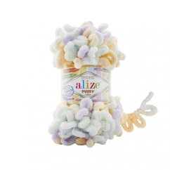 Alize Puffy Color 6462 - mint, fialová, vanilková