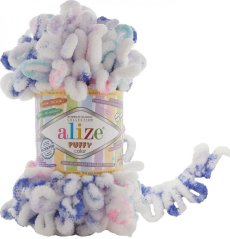 Alize Puffy Color 6245 - bílá, růžová, modrá, mint
