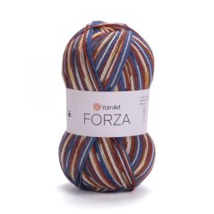 YarnArt Forza 2515 - modrá, hnědá, béžová