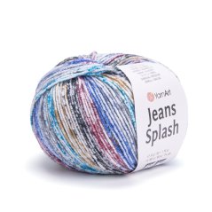 YarnArt Jeans Splash 942 - černá, modrá, červená, žlutá, bílá
